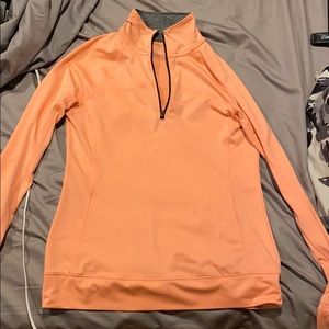 Neon orange size small half zip up long sleeve